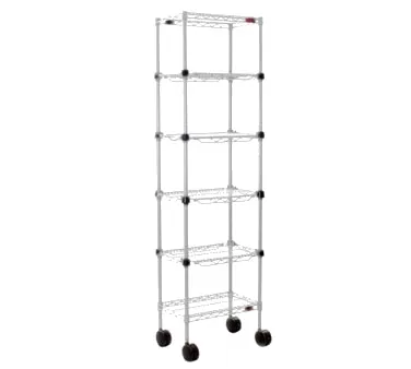 Eagle Group MC1436-54-4W NSF White Epoxy 4-Shelf Aisle Merchandising Cart - 36" x 14" x 54"