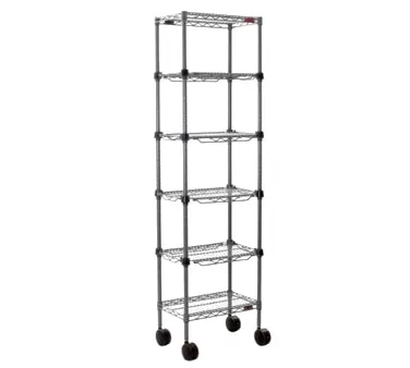 Eagle Group MC1436-63-5V NSF Gray Epoxy 5-Shelf Aisle Merchandising Cart - 36" x 14" x 63"