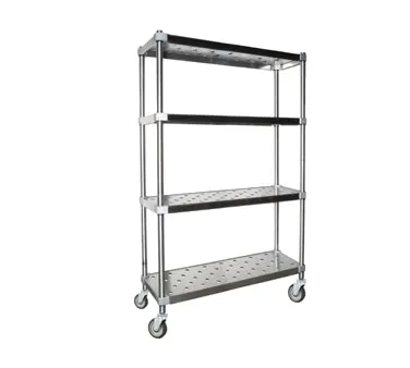 Eagle Group PR2460SE14 Spec-Master Quik-Set Mobile Pot & Pan Rack, 60x24x69, 4-Tier, 14/304 Stainless Steel