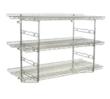 Eagle Group S3-3B-SSW1860C Chrome Piggyback Wire Wall-Mounted Shelf w/ 3-Tier - 60" x 18"