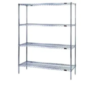 Eagle Group S4-63-2124S Stainless Steel 4-Tier Starter Shelving Unit - 24"W x 21"D x 63"H