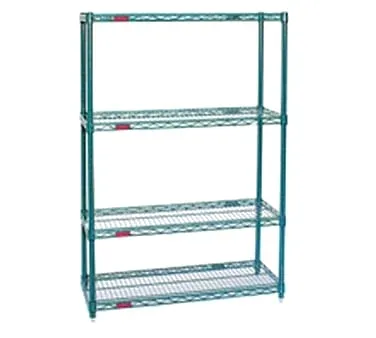 Eagle Group S4-74-2430VG Valu-Gard® Green Epoxy 4-Tier Starter Shelving Unit - 30"W x 24"D x 74"H