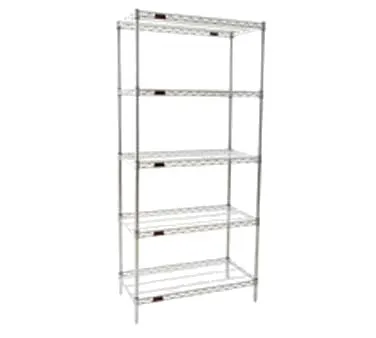 Eagle Group S5-74-2124S Stainless Steel 5-Tier Wire Shelving Starter - 24"W x 21"D x 74"H