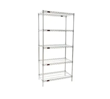 Eagle Group S5-86-2136C Chrome-Plated 5-Tier Wire Shelving Starter - 36"W x 21"D x 86"H