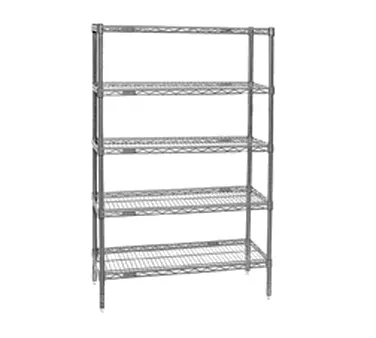 Eagle Group S5-86-2424V VALU-MASTER® Gray Epoxy 5-Tier Wire Shelving Starter - 24"W x 24"D x 86"H
