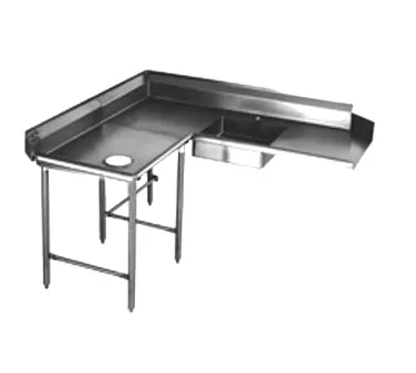 Eagle Group SDTCL-84-14/3 Soiled "L" Shaped Dishtable w/ Left Table, Corner Design, 8" Backsplash