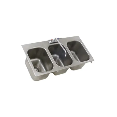 Eagle Group SR10-14-9.5-3-3VP Self-Rimming Drop-In Sink, Three Compartment