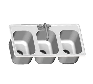Eagle Group SR14-16-9.5-3 Self-Rimming Drop-In Sink, Three Compartment