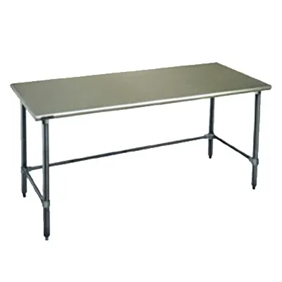 Eagle Group T2448STE 48" Open Base Work Table with Side & Rear Crossrails, Flat Top / 14 Gauge Top