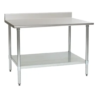 Eagle Group T3030EB-BS 30" Open Base Work Table with Undershelf, 4-1/2" Backsplash / 16 Gauge Top