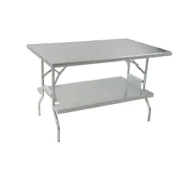 Eagle Group T3072F-USS Lok-n-Fold Folding Table, 72"W x 30"D, 675 lbs, Stainless Steel Top and Snap-on Undershelf