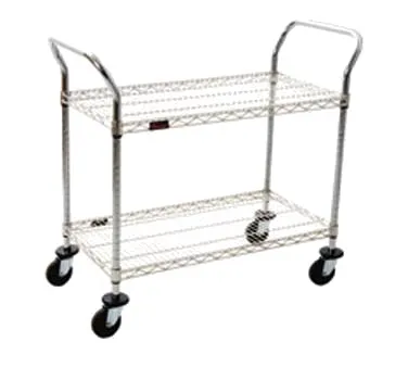 Eagle Group U2-2460Z EAGLEbrite Zinc Open Base 2 Shelf Utility Cart w/ 2 Handle - 60" x 24"
