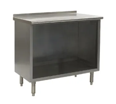 Eagle Group UOB3096SE Cabinet Base Open Front Work Table with Upturn, 96"W x 30"D / 14 Gauge Top 