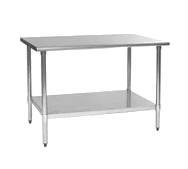 Eagle Group UT3024B-1X 30" Open Base Work Table with Undershelf, 1-1/2" Backsplash / Flyer