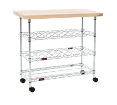 Eagle Group WR1840C Hardwood Top Kitchen Wine Cart w/ Hardwood Butcher Block Top