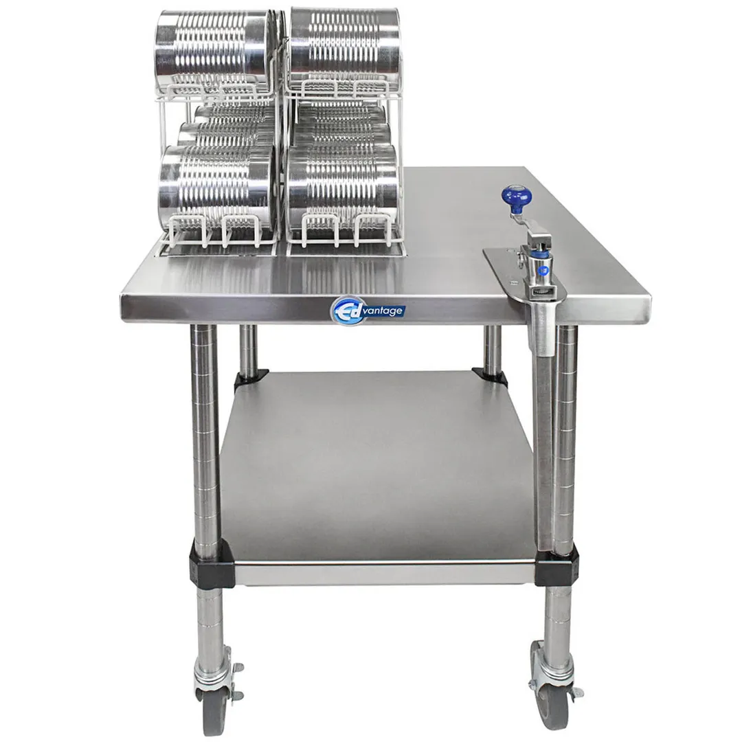 Edlund EDCS-2M Can Opening Station, Mobile, 24"W X 24"D X 34"H, Sg-2 Can Opener