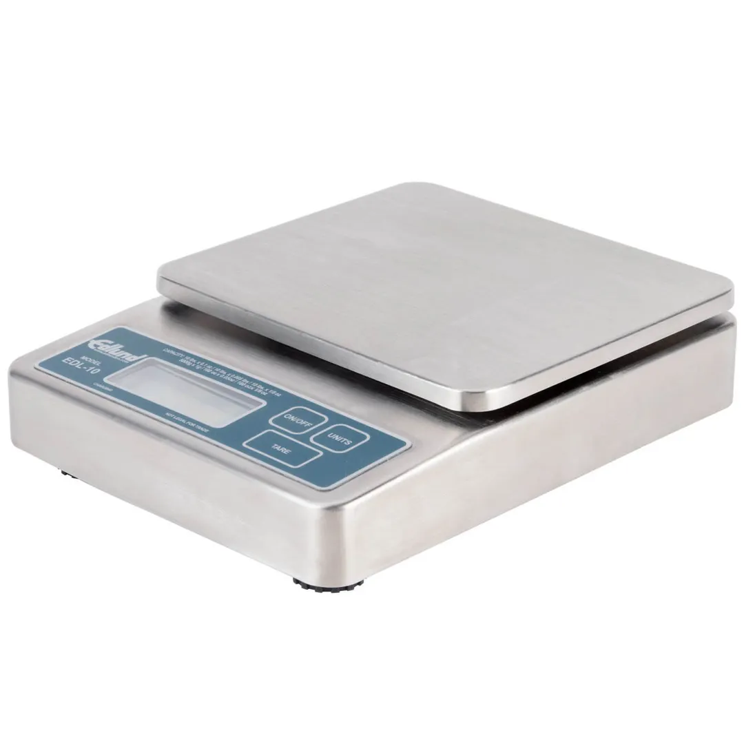 Edlund EDL-10 Portion Scale – 10-29 lb Capacity, 6" Rectangular Stainless Steel Platform LCD Battery/A-C