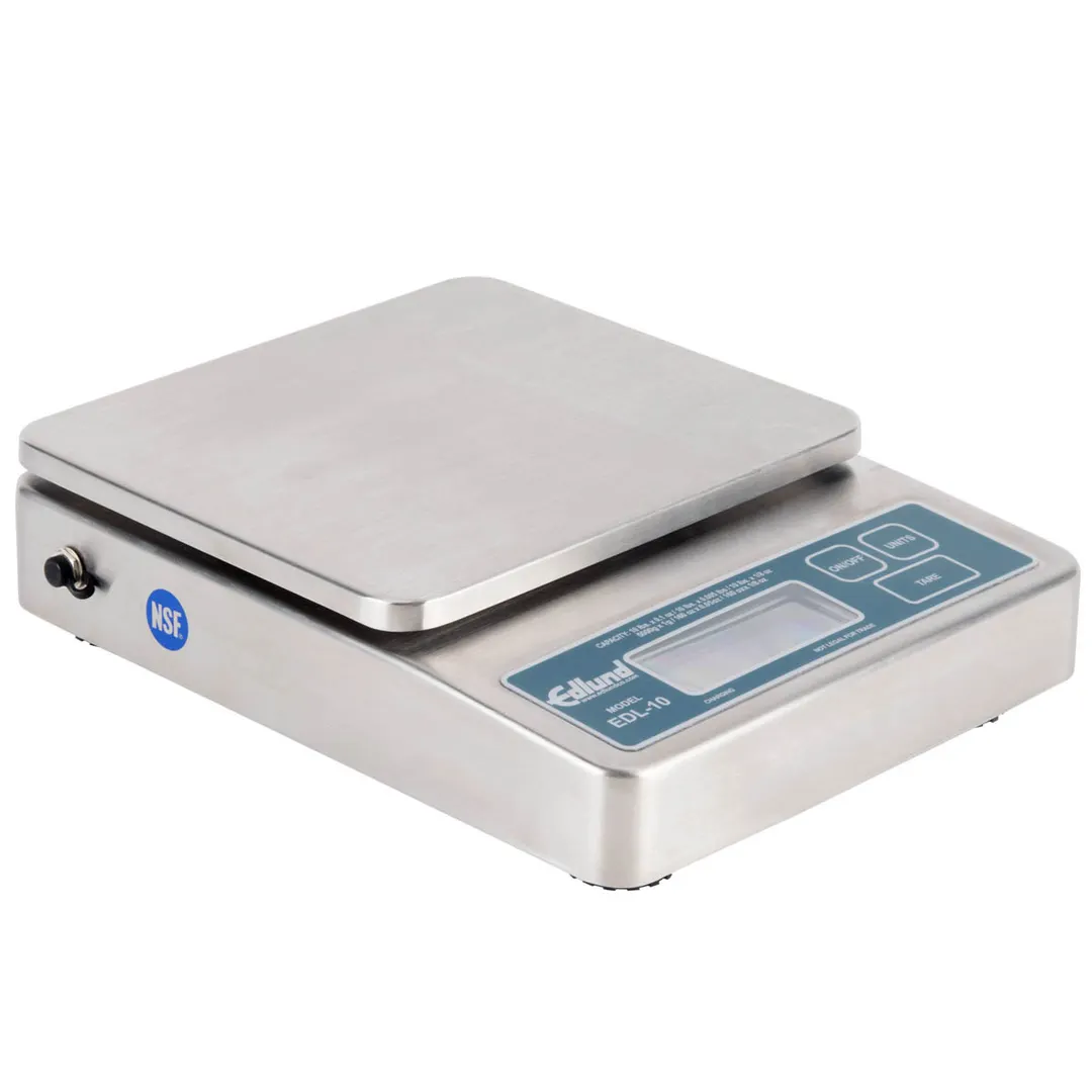 Edlund EDL-10 Portion Scale – 10-29 lb Capacity, 6" Rectangular Stainless Steel Platform LCD Battery/A-C