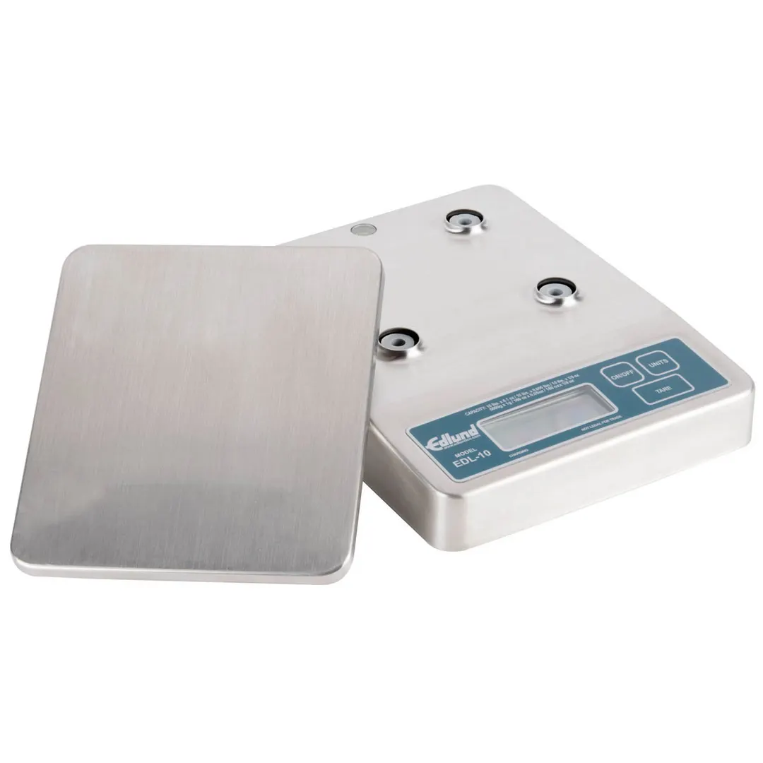 Edlund EDL-10 Portion Scale – 10-29 lb Capacity, 6" Rectangular Stainless Steel Platform LCD Battery/A-C