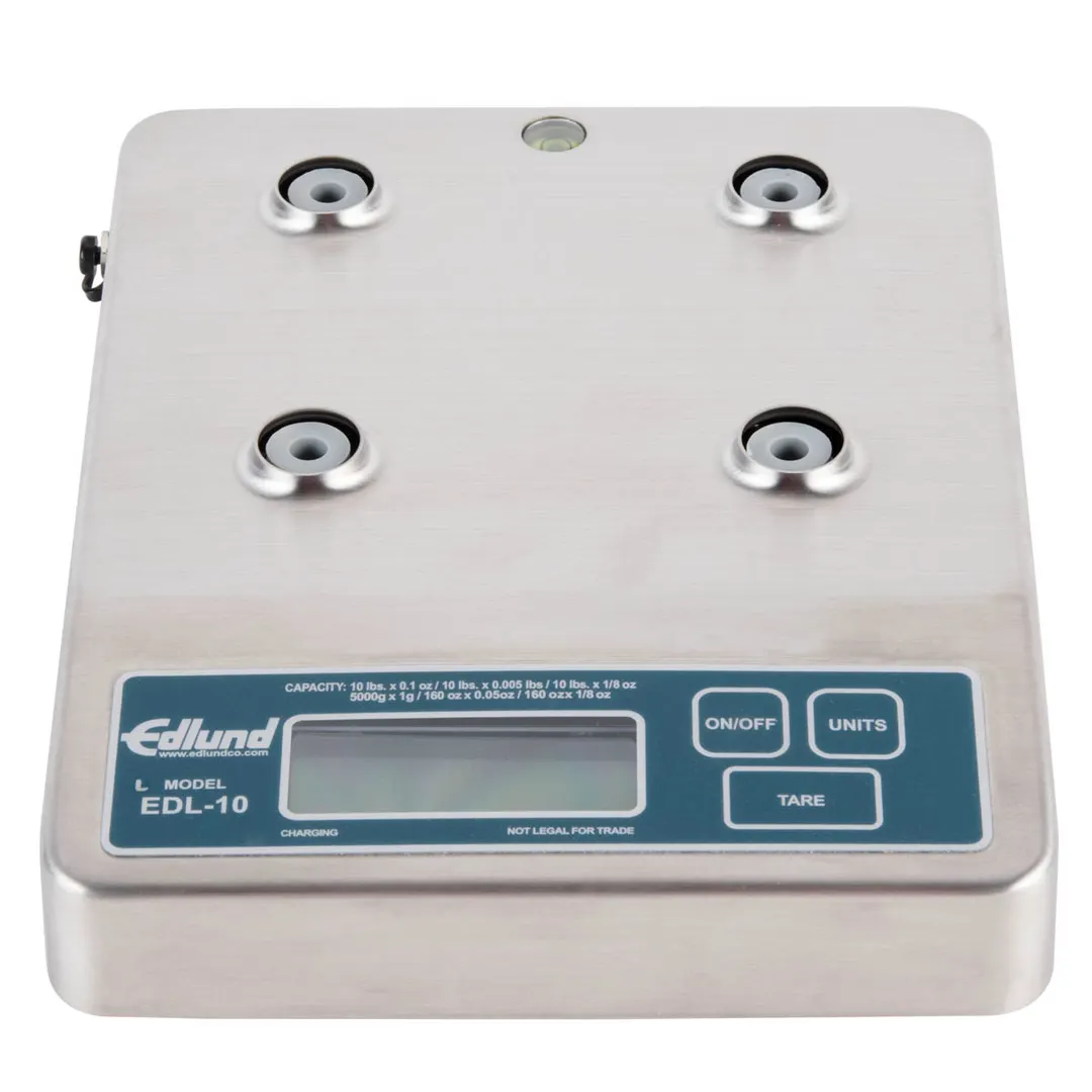 Edlund EDL-10 Portion Scale – 10-29 lb Capacity, 6" Rectangular Stainless Steel Platform LCD Battery/A-C