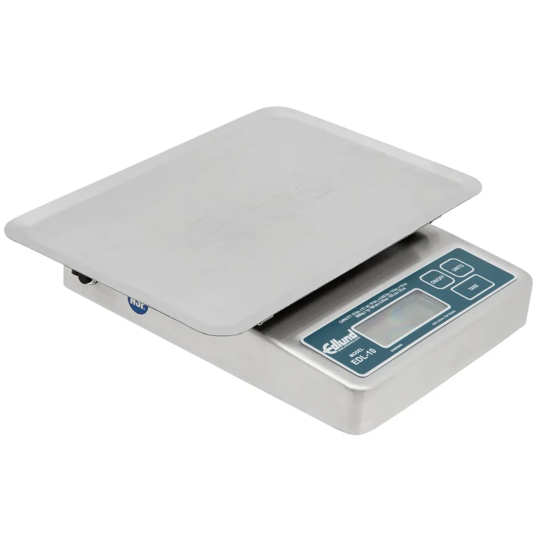 Edlund EDL-10 OP Digital 10-29 lb Portion Scale, 10"x7" Stainless Steel Platform, Battery Pack, Multi-Function