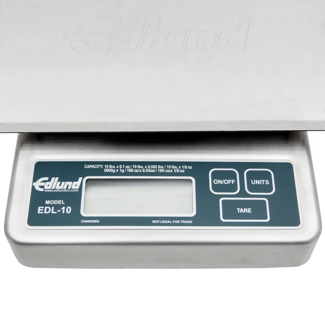 Edlund EDL-10 OP Digital 10-29 lb Portion Scale, 10"x7" Stainless Steel Platform, Battery Pack, Multi-Function