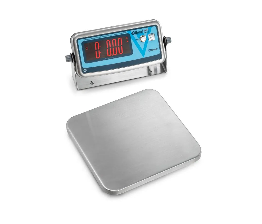Edlund BBPZ-20 Wireless Bluetooth Pizza Scale - 10"x10" Stainless Steel Platform, 20 lb Capacity, 0.05 oz