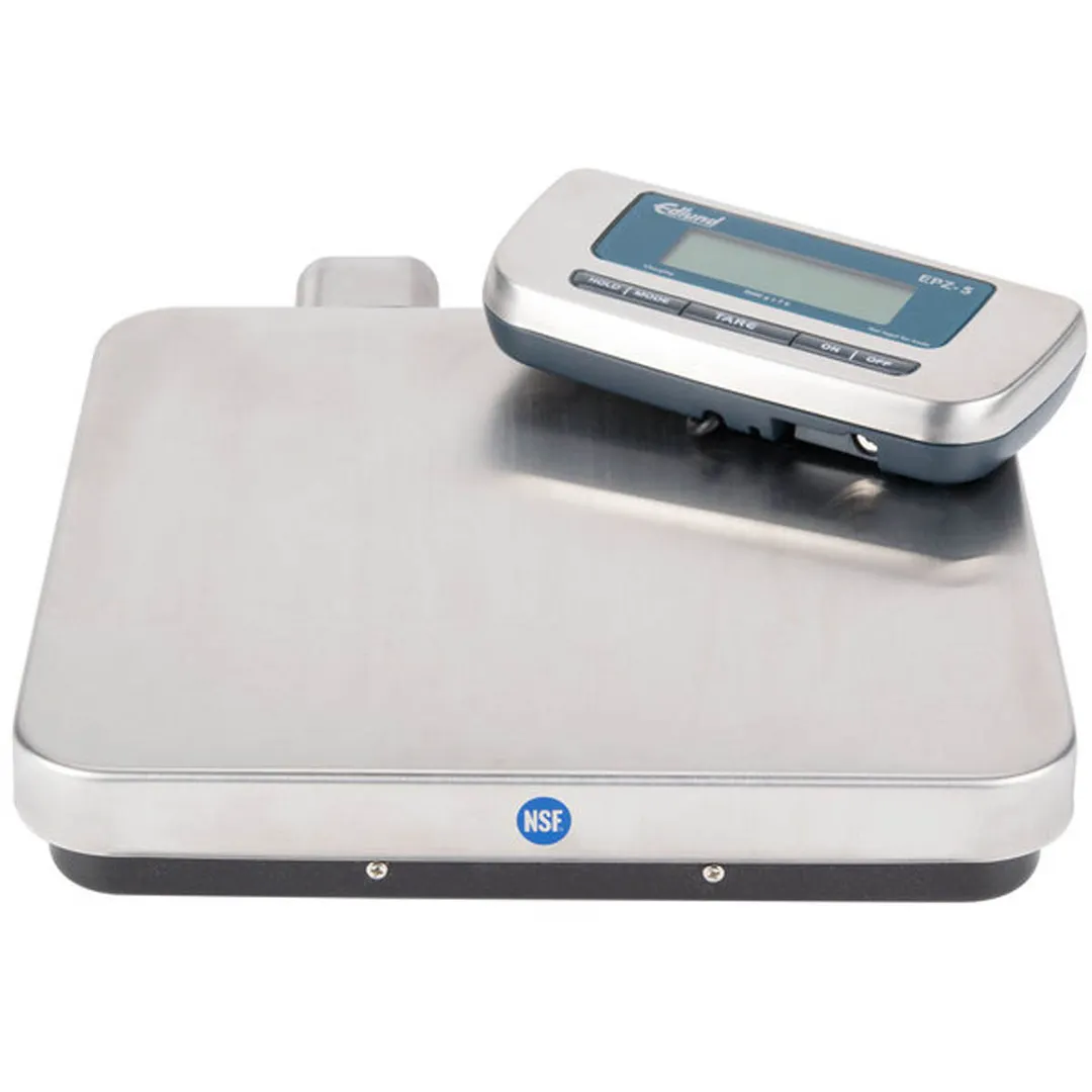Edlund EPZ-5F Pizza Scale, 5000g Capacity, 2g Accuracy, 12" Stainless Platform, Front Tare, Portion Scale