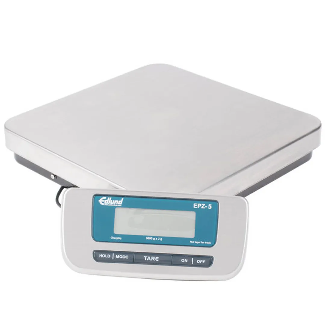 Edlund EPZ-5H Digital Pizza Scale – 5000g/2g Accuracy, 12” Stainless Steel Rectangular Platform, Quick Tare