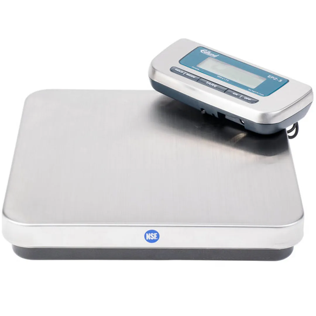 Edlund EPZ-5H Digital Pizza Scale – 5000g/2g Accuracy, 12” Stainless Steel Rectangular Platform, Quick Tare
