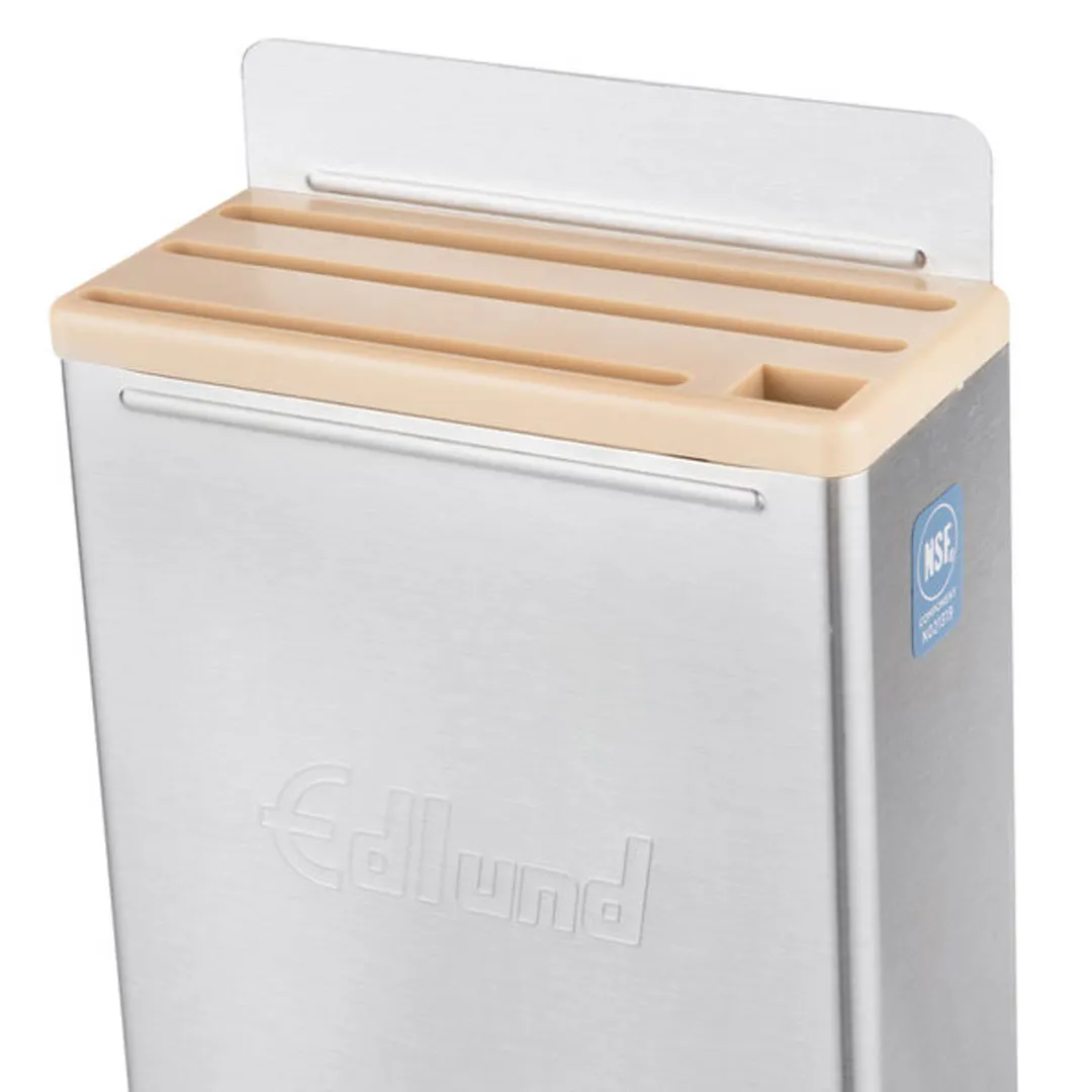 Edlund KR-50T Knife Rack 12" Skirt Stainless Tan Holds 1 Cleaver 2 Chef 3 Slicers 4 Paring NSF Cert