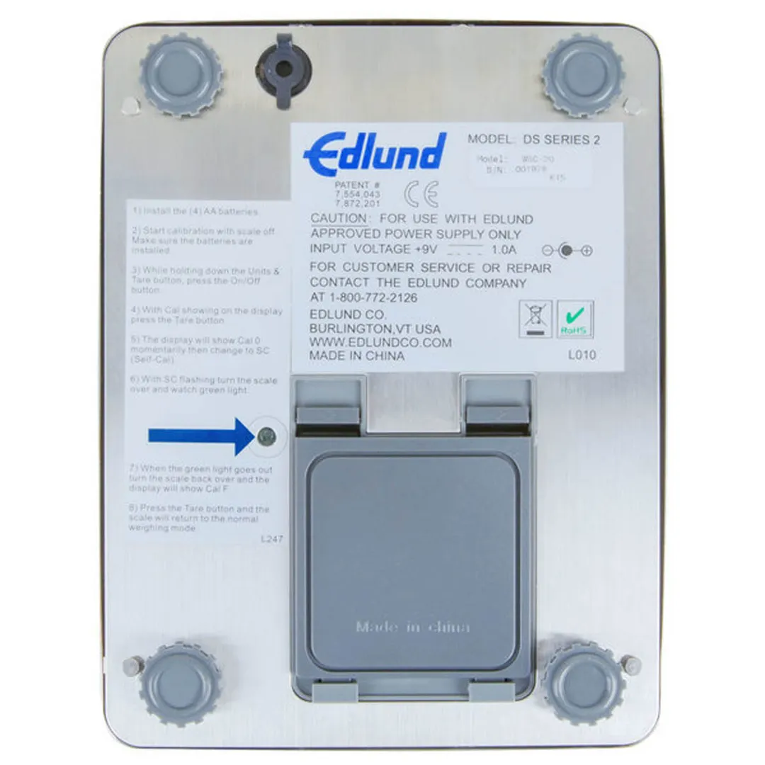 Edlund WSC-20 Poseidon™ Digital Portion Scale – 10‑29 lb Capacity, 6‑in Stainless Steel Platform, Battery/AC