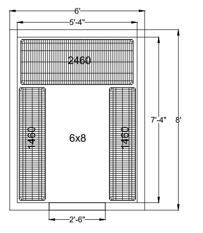 Quantum WR74‐2460P/1460P Wire Shelving Package for Walk-Ins 6x8