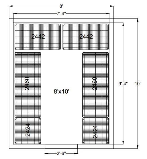 Quantum WR74‐2460P/2442P/2424P Wire Shelving Package for Walk-Ins 8x10