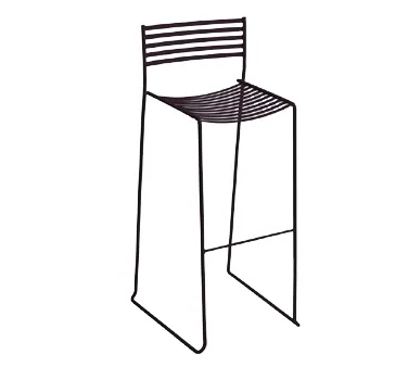 emu 24 Aero Stacking Barstool w/ Steel Slat Back & Seat - Indoor/Outdoor