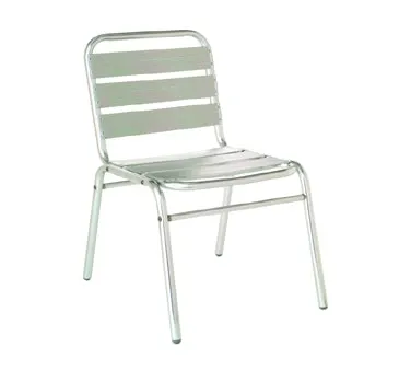 emu AH1000 Flora Outdoor Stacking Side Chair w/ Slat Back & Seat - Aluminum