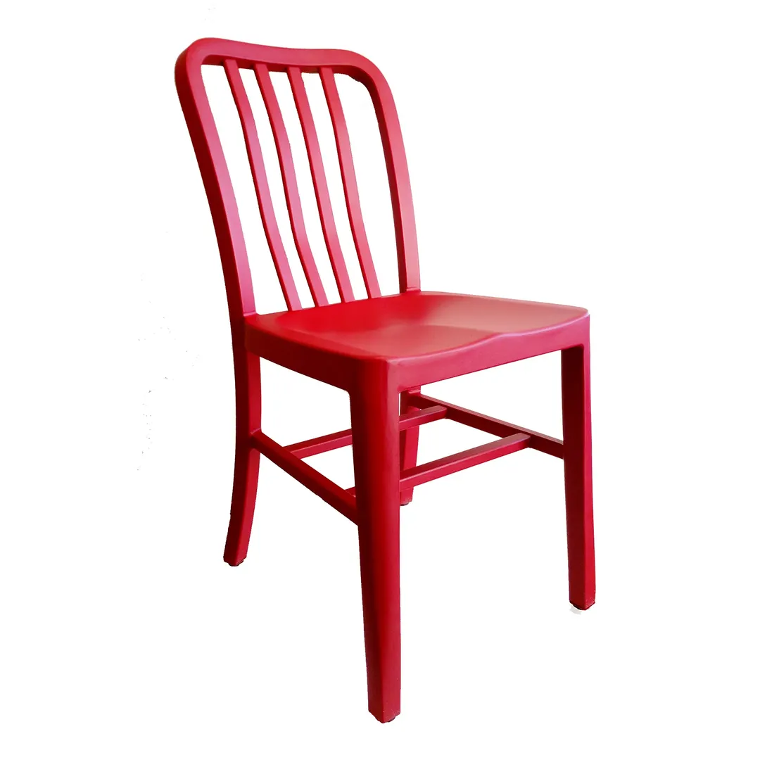 emu A1004 RAL Anna Outdoor Side Chair w/ Slat Back & Saddle Seat, Aluminum
