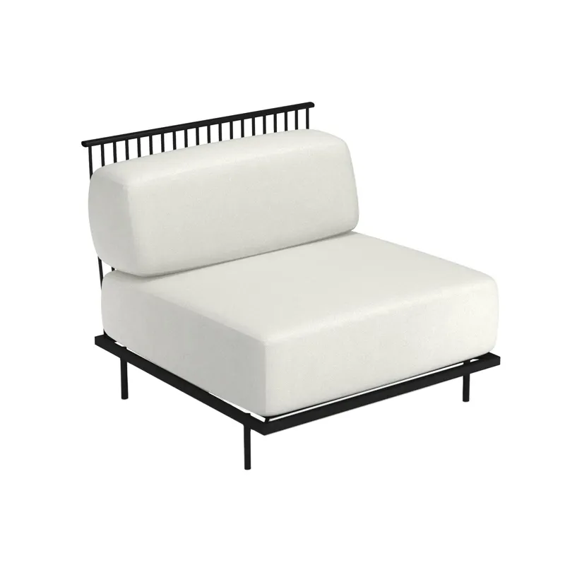 emu 1081 Cannolè Lounge Straight Module, Steel Wire Back & Steel Seat - Indoor/Outdoor