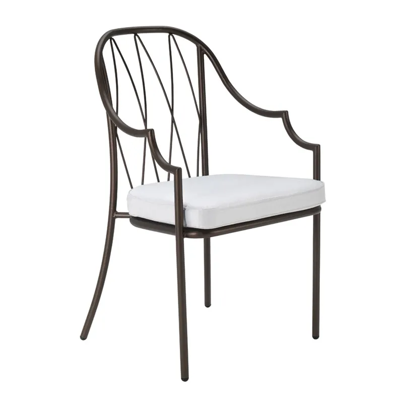 emu 1202 Como Stacking Hi-Back Arm Chair w/ Steel Wire Back & Steel Seat - Outdoor / Indoor 
