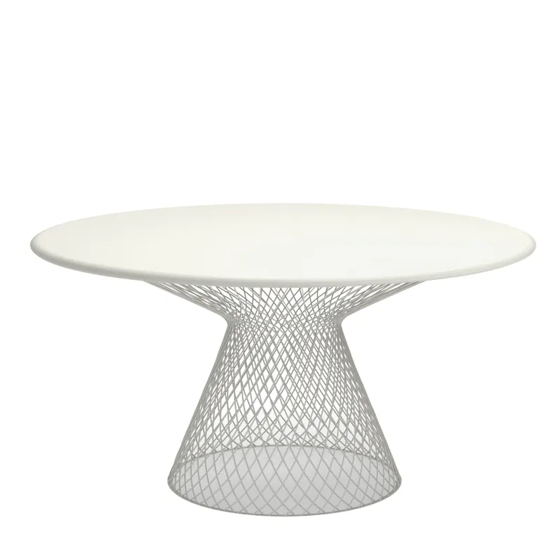 emu 1207 Como 56" dia. Round Outdoor Table, Steel Wire Diamond Pattern Base, Solid Steel Top