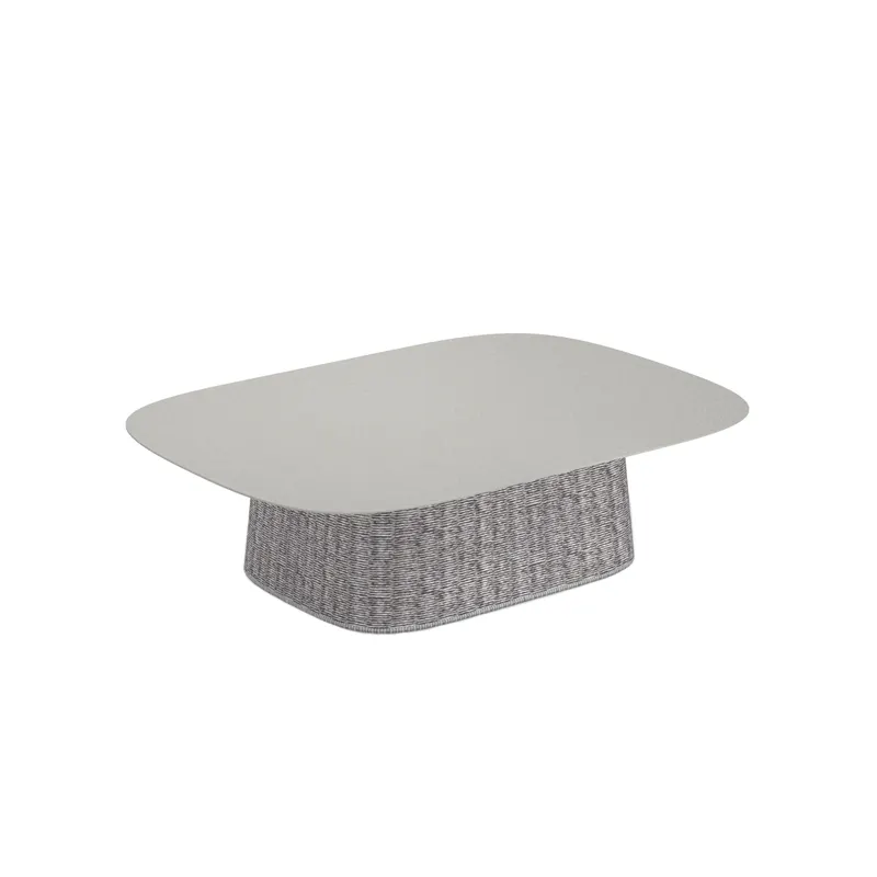 emu 1224 Carousel Low Table, Full Rope Base - Indoor/Outdoor, Aluminum Top & Frame
