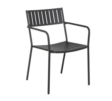 emu E147 Bridge Stacking Armchair with Steel Slat Back & Seat - Outdoor / Indoor