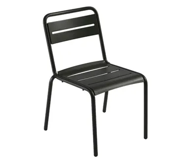 emu 161 Star Outdoor Stacking Side Chair w/ Steel Slat Back & Seat