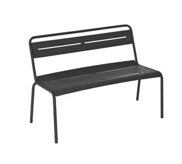 emu 163 46-1/2" Star Stacking Bench w/ Steel Slats Back & Steel Seat - Outdoor / Indoor