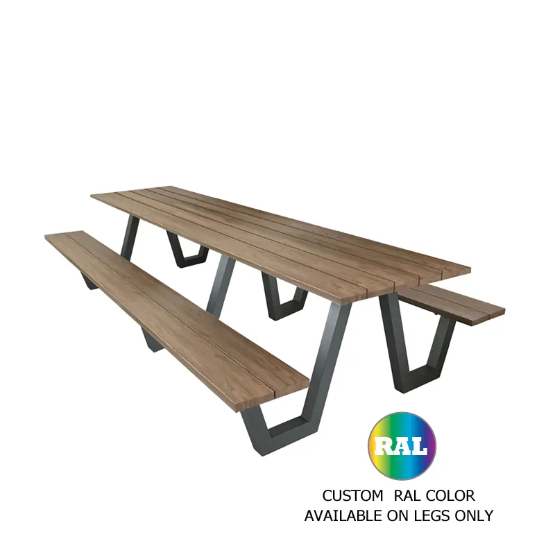 emu 1821RAL Sid Rectangular Outdoor Picnic Table - 70" x 96" x 30"H Overall
