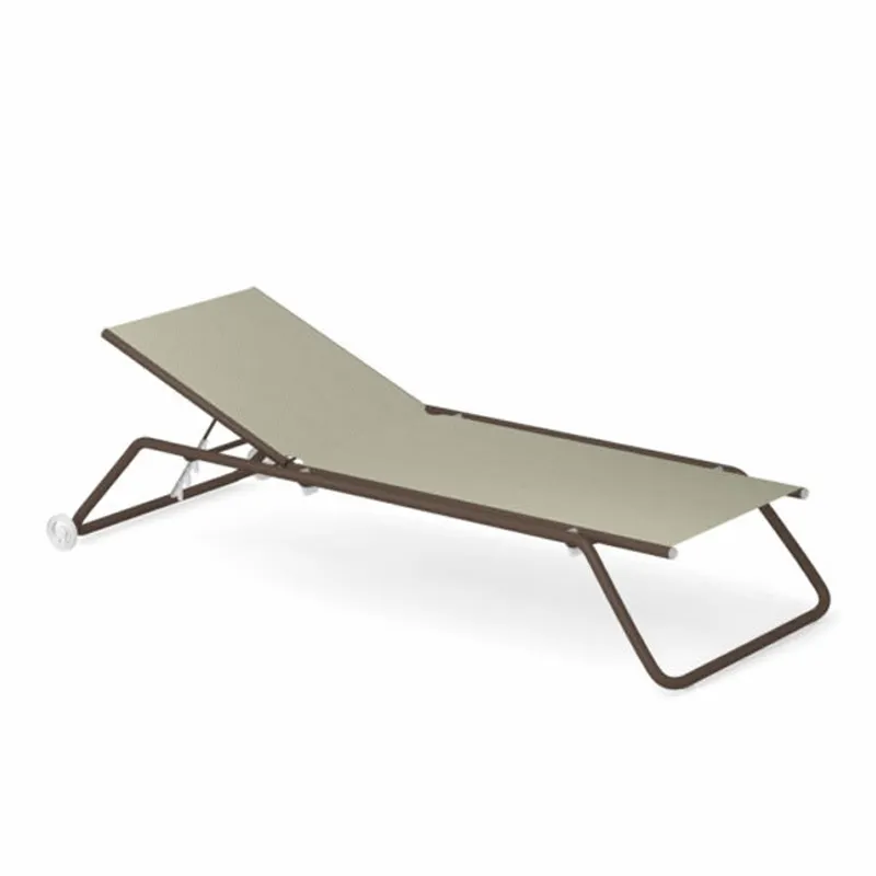 emu 207 PK20 Snooze Outdoor Stackable Chaise w/ Texplast Fabric Back & Seat