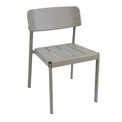 emu 247 Shine Outdoor Stacking Side Chair w/ Slat Seat & Solid Back