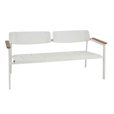 emu 260 58" Shine Stacking Bench w/ Solid Back & Slat Seat - Outdoor / Indoor