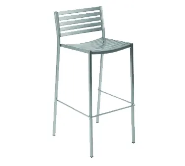 emu 264 Segno Stacking Barstool w/ Steel Ladder Pattern Back & Seat- Indoor/Outdoor