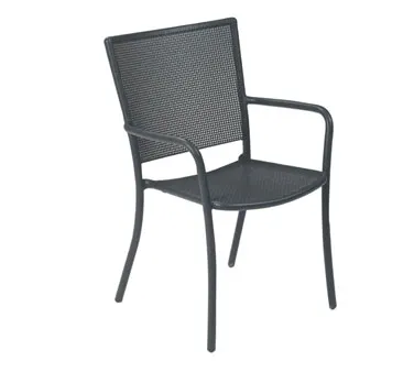 emu 3413 Podio Stacking Armchair w/ Interlace Steel Mesh Back & Seat - Outdoor/Indoor